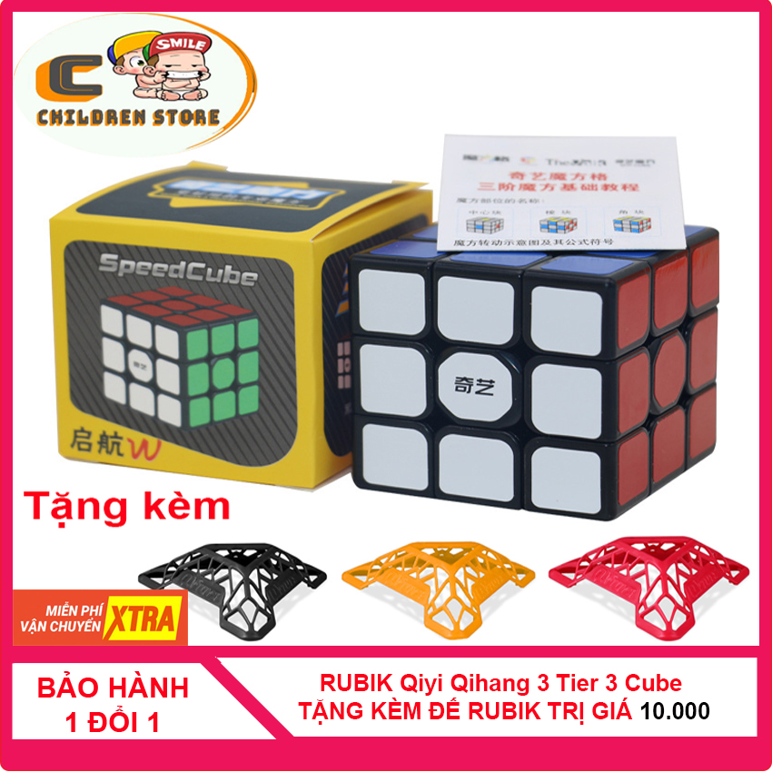 [ MUA 1 TẶNG 1] Rubik 3x3 Qiyi Qihang Sail W Cube, Rubik 3 Tầng Khối Lập Phương Rubik, tốc độ xoay nhanh, trơn [TẶNG] Đế Rubik trị giá 10.000