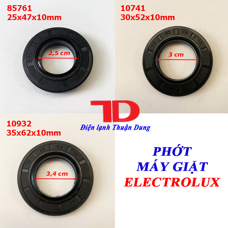 Phớt máy giặt cửa ngang electrolux dòng 85641, 10741, 10932