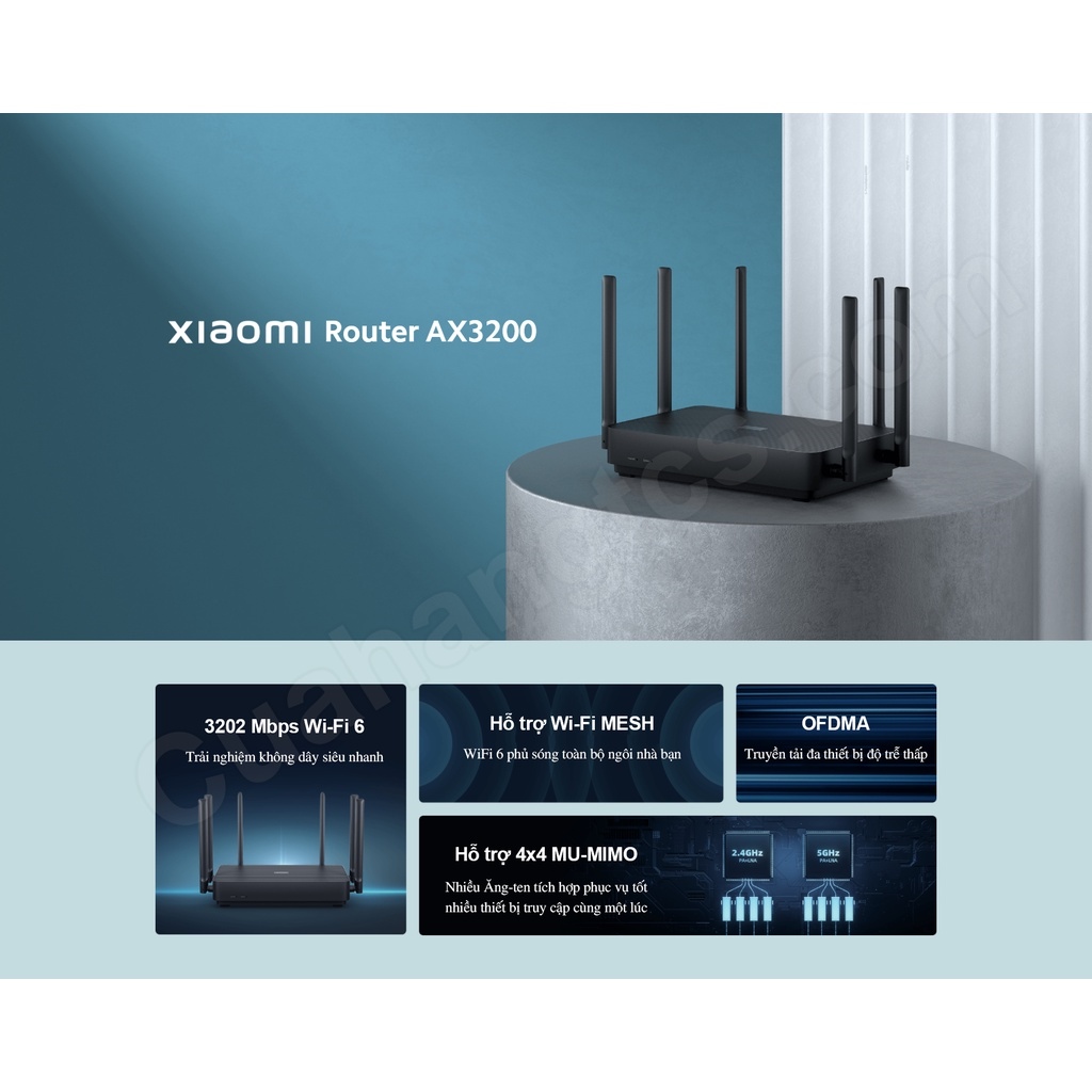 Bộ phát wifi xiaomi mi router ax3200 wifi 6 quốc tế