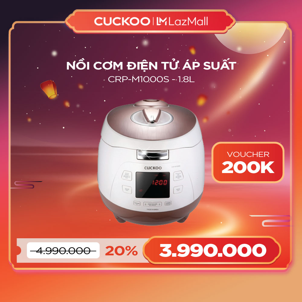 Nồi cơm điện tử áp suất Cuckoo 1.8 lít CRP-M1000S bản tiếng Anh - xuất xứ Hàn Quốc - Hàng chính hãng Cuckoo Việt Nam