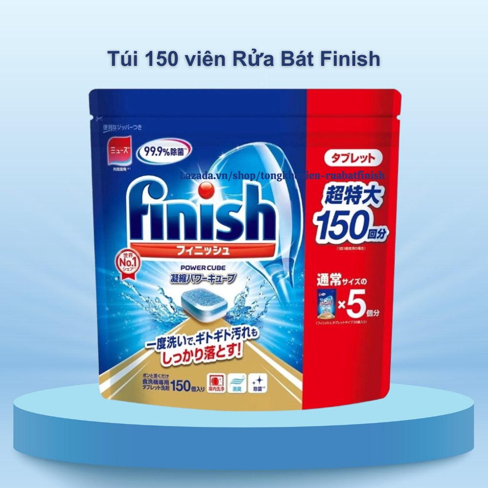 Viên rửa bát Finish Power Nhật Bản 150 viên siêu tiết kiệm dùng cho máy rửa chén máy rửa bát
