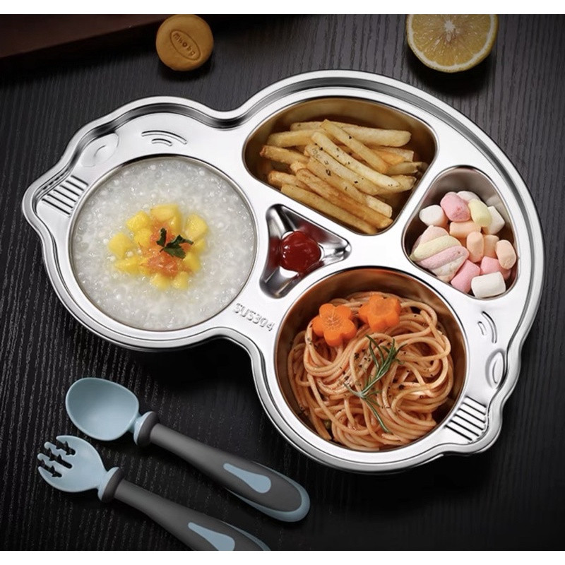 Khay đựng cơm cho trẻ em hình ô tô 29x22cm - khay đựng đồ ăn - khay cơm inox -khay cơm,khay ăn dặm cho các bé inox 304 cao cấp 100%