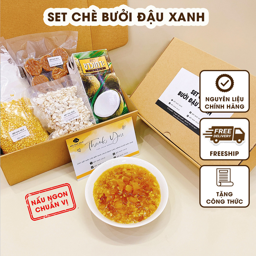 Set chè bưởi đậu xanh, chè bưởi an giang, nấu được 50 ly - bếp nhà velo