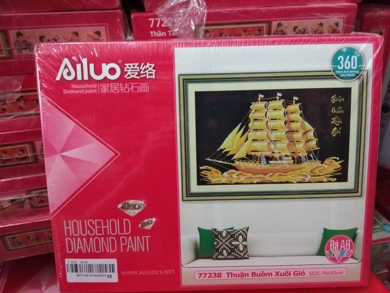 [HCM]Tranh đính đá thuyền vàng 77238