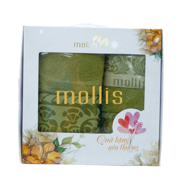 BỘ KHĂN QUÀ TẶNG MOLLIS GỒM 03 KHĂN CHẤT LIỆU MODAL(BMR5-FMR5-HMR5)