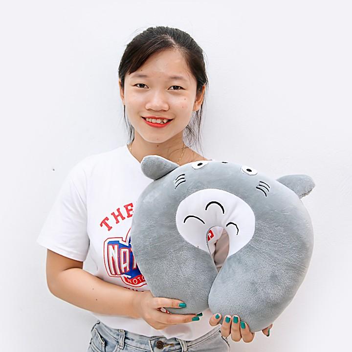 Gối Cổ Chữ U Totoro vải nhung mềm mịn