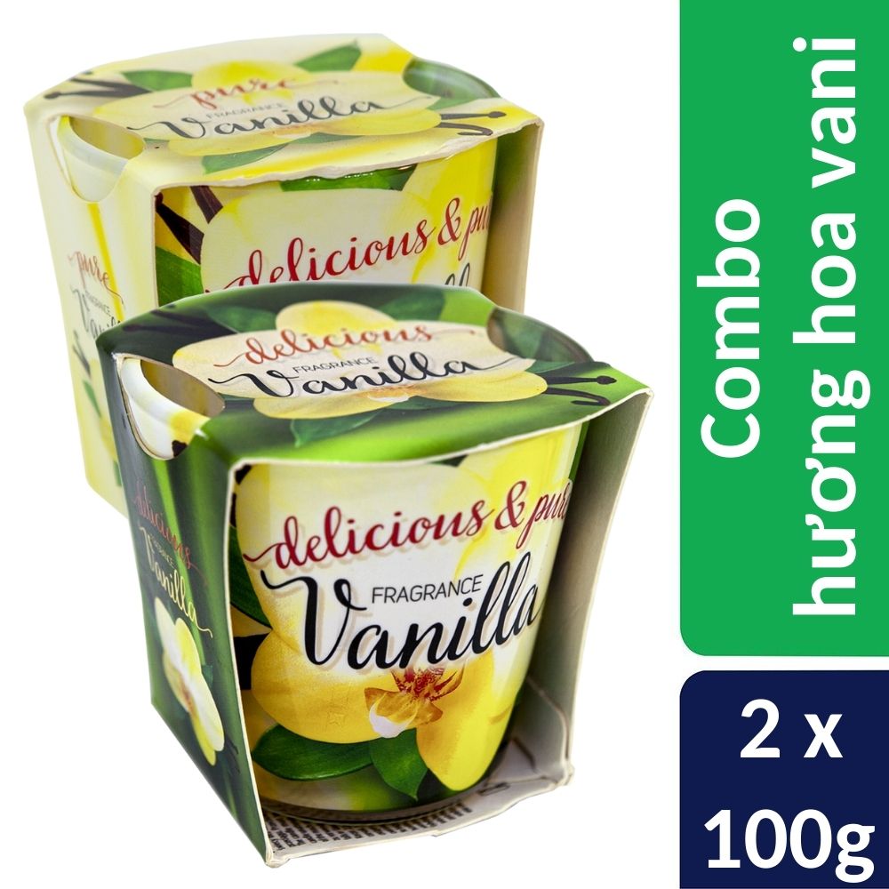 Combo 2 ly nến thơm tinh dầu bartek 100g - hương vani, thơm phòng, khử mùi, thư giãn