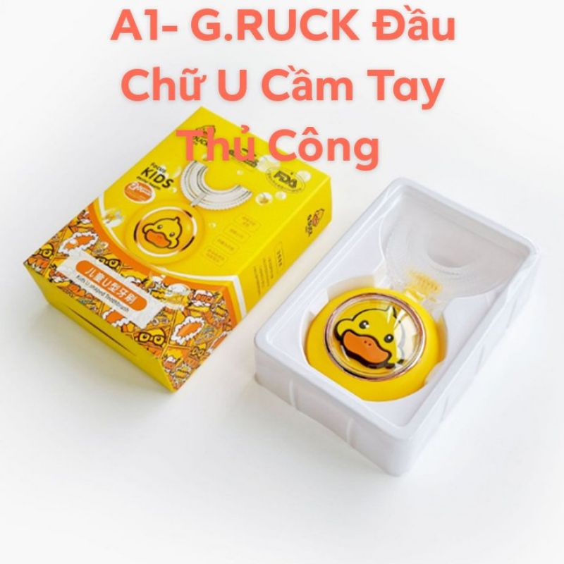 Bàn Chải Đánh Răng Điện G.Duck Vịt Vàng Cho Bé Hình Chữ U Chất Liệu Silicon, Bàn Chải Điện Cho Bé