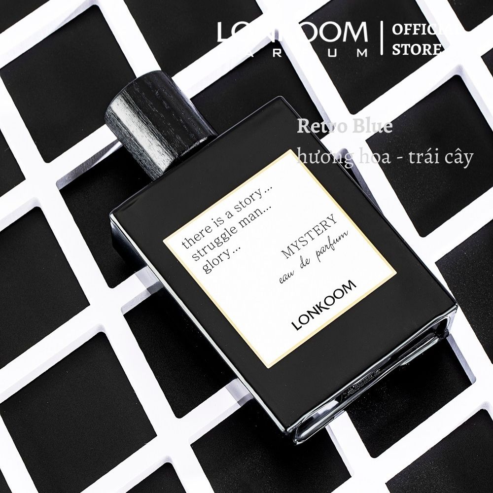 LONKOOM Nước hoa màu đen dành cho nam giới Mystery Fougere với hương thơm lâu dài có dung tích 100ml - INTL