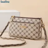 SeasTina Túi đựng tài liệu thời trang sang trọng nhẹ của phụ nữ, túi đeo vai cao cấp mẫu cũ Retro