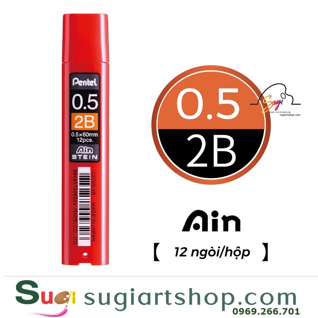 Ruột bút chì kim 0.5 mm 2b, ruột bút chì kim pentel