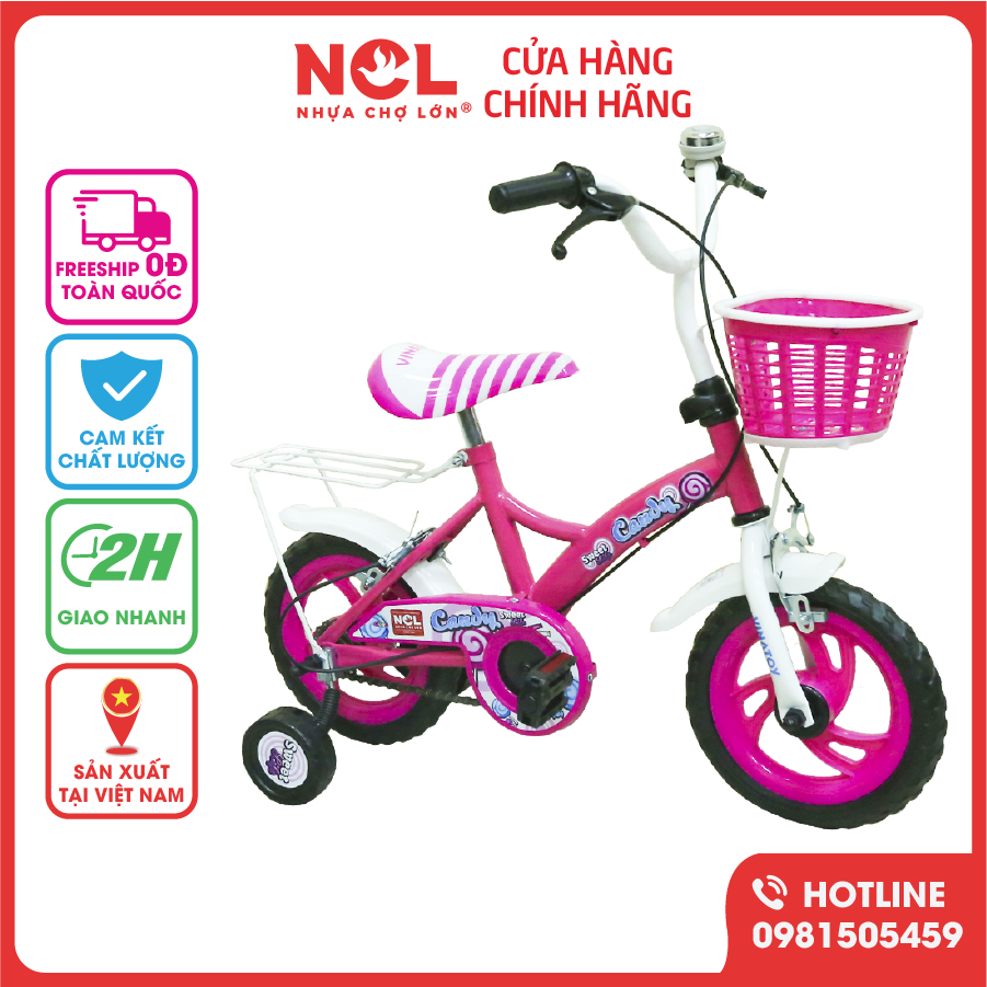 Xe Đạp Trẻ Em Nhựa Chợ Lớn 14 inch K105 Dành Cho Bé Từ 3 - 4 Tuổi - M1819-X2B