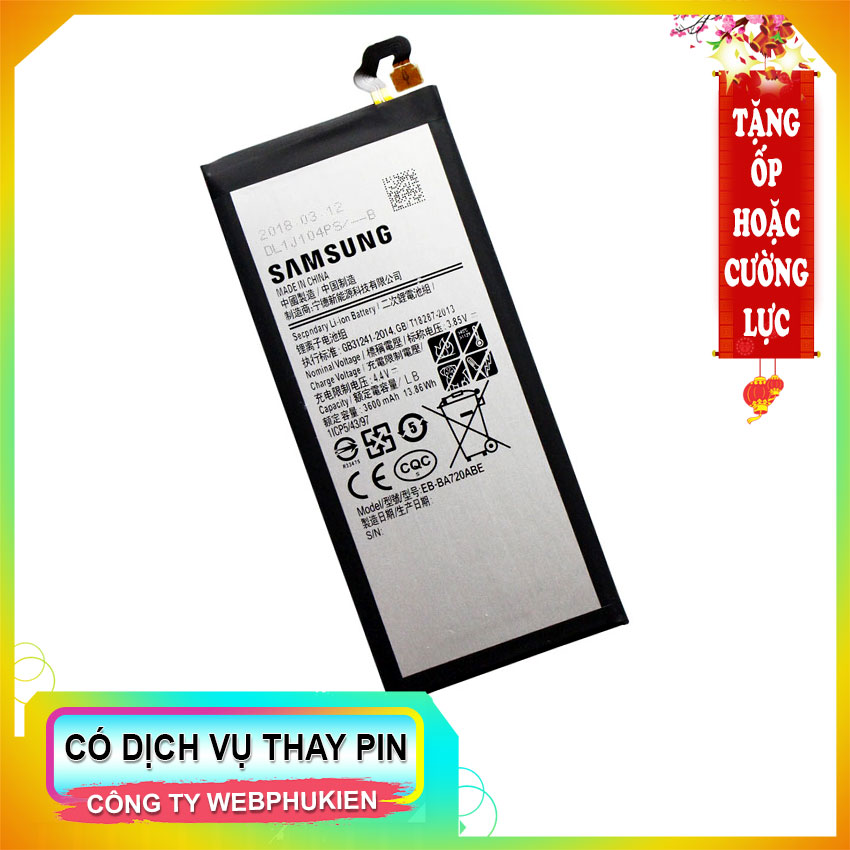 Pin webphukien cho samsung galaxy j7 pro, a7 2017 a720f eb-ba720abe 3600mah