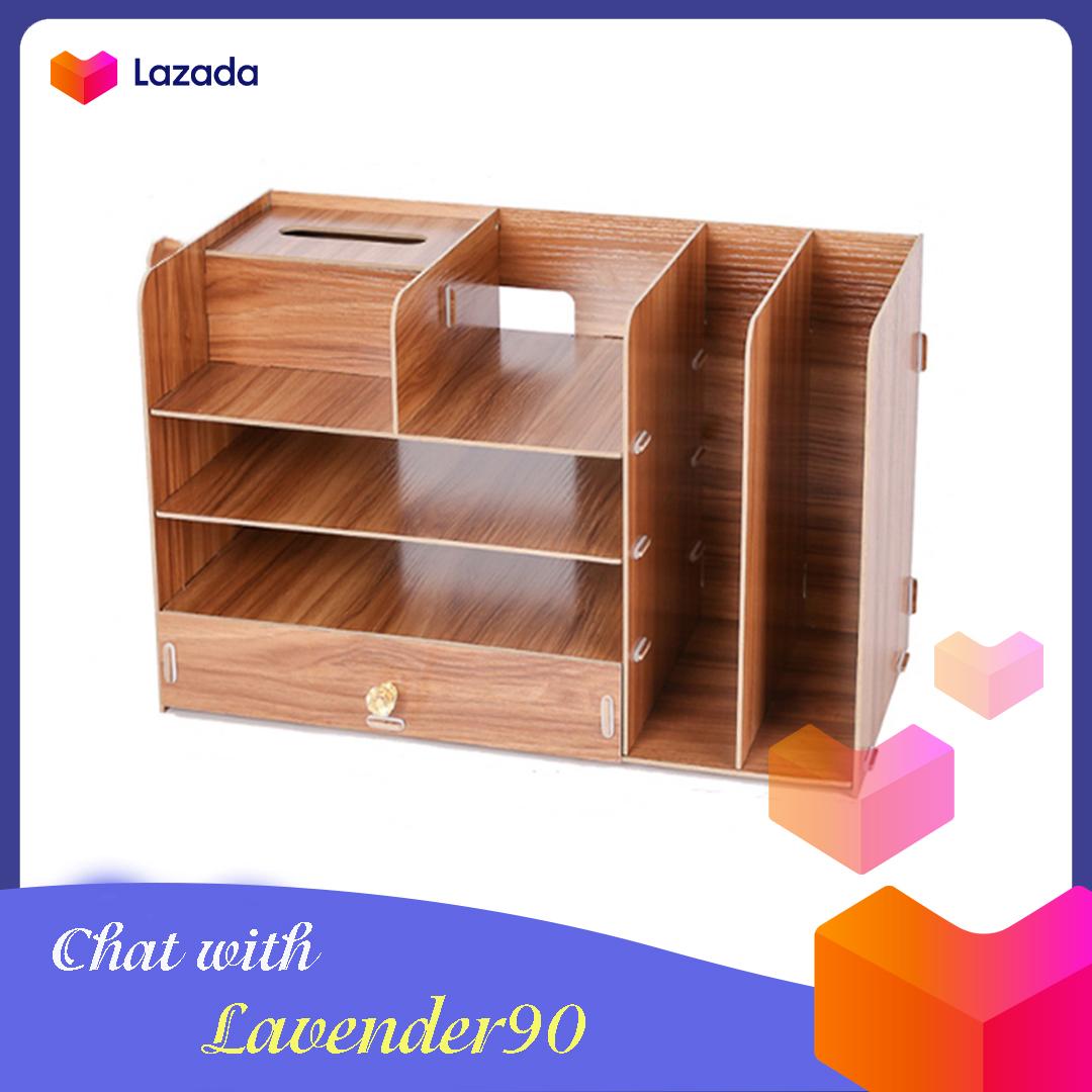 Kệ Giá gỗ để sách tài liệu để bàn mini trong văn phòng nhiều mầu sắc cho bạn lựa chọn Kiểu hình chữ nhật có nhiều ngăn, Kệ Sách Để Bàn, Có Ngăn Để Giấy Ăn, Kệ sách, Giá sách để bàn làm việc, Kệ sách gỗ