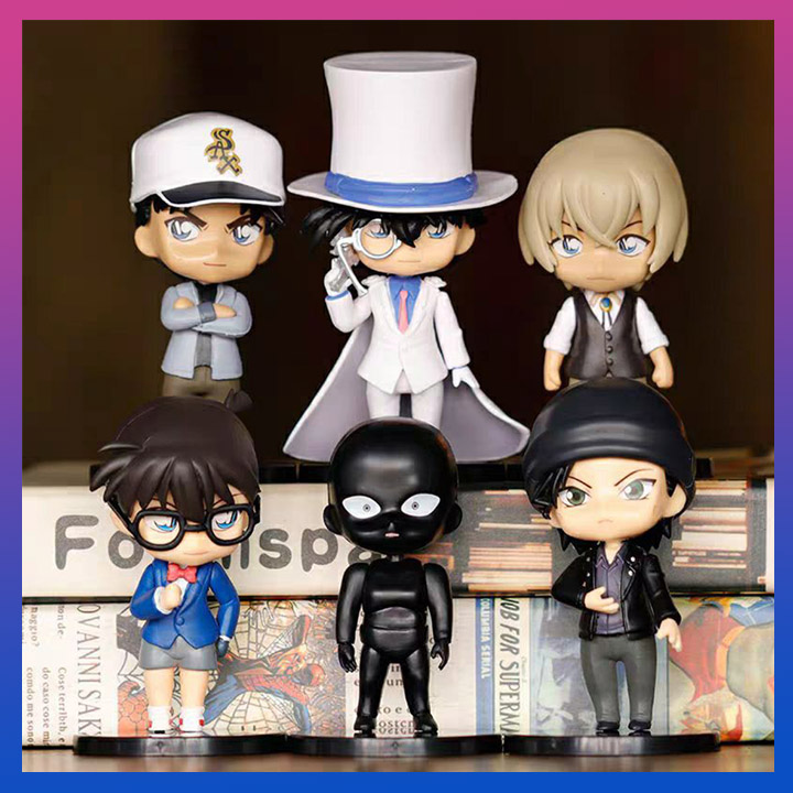 Bộ sưu tập 6 nhân vật Thám Tử Lừng Danh Conan Chibi siêu cute, cử động được khớp tay, mô hình đồ chơi, mô hình nhân vật Conan, mô hình trang trí, quà tặng