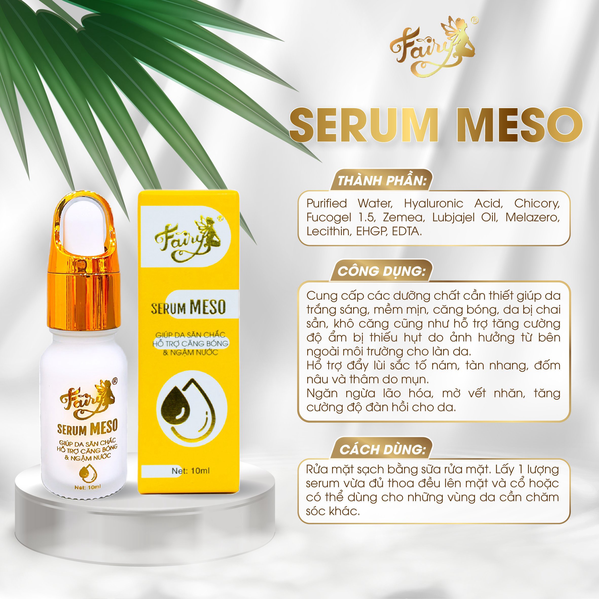 Serum Meso Fairy 10ml dưỡng da sáng mịn (dành cho da khô)