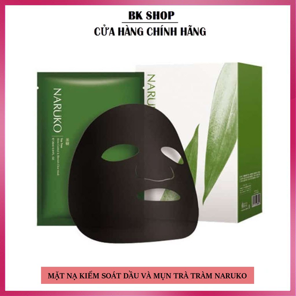 Hộp 8 miếng mặt nạ kiểm soát dầu và mụn trà tràm Naruko Tea Tree