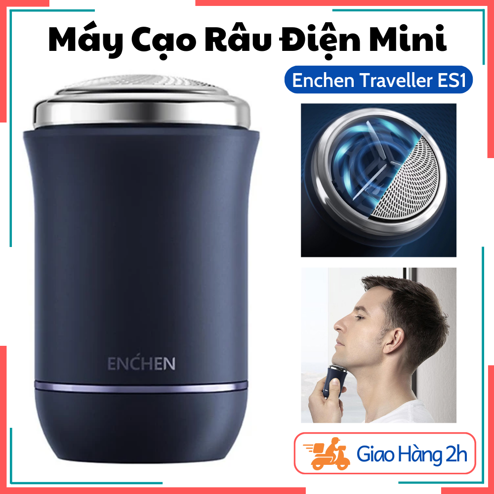 Máy cạo râu điện mini enchen es1 razer ipx6 chống nước, tiếng ồn thấp, sạc type-c, có nút điều khiển, có đèn báo - bảo hành 12 tháng