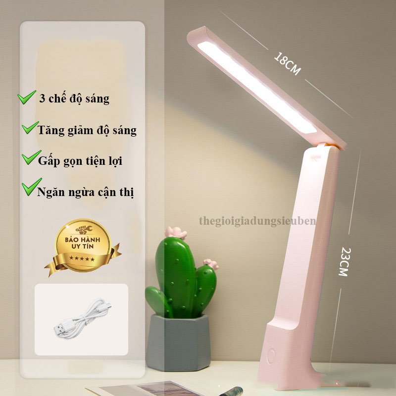 Đèn học chống cận - đèn học tích điện cảm ứng gấp gọn 3 chế độ ánh sáng dh04