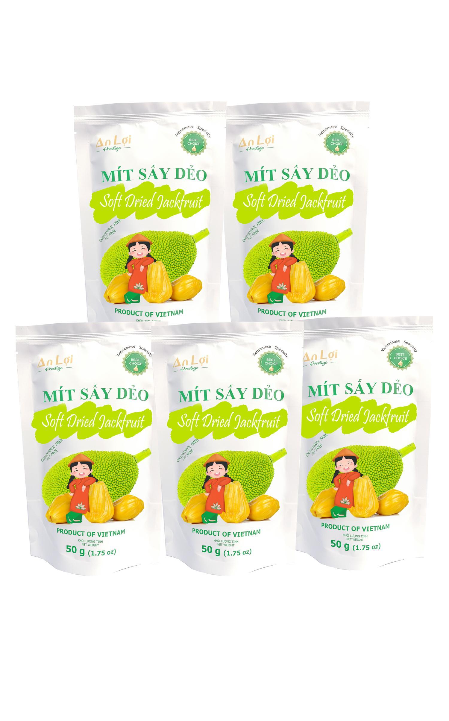 Lô 5 mít sấy dẻo an lợi 50g soft dried jackfruit