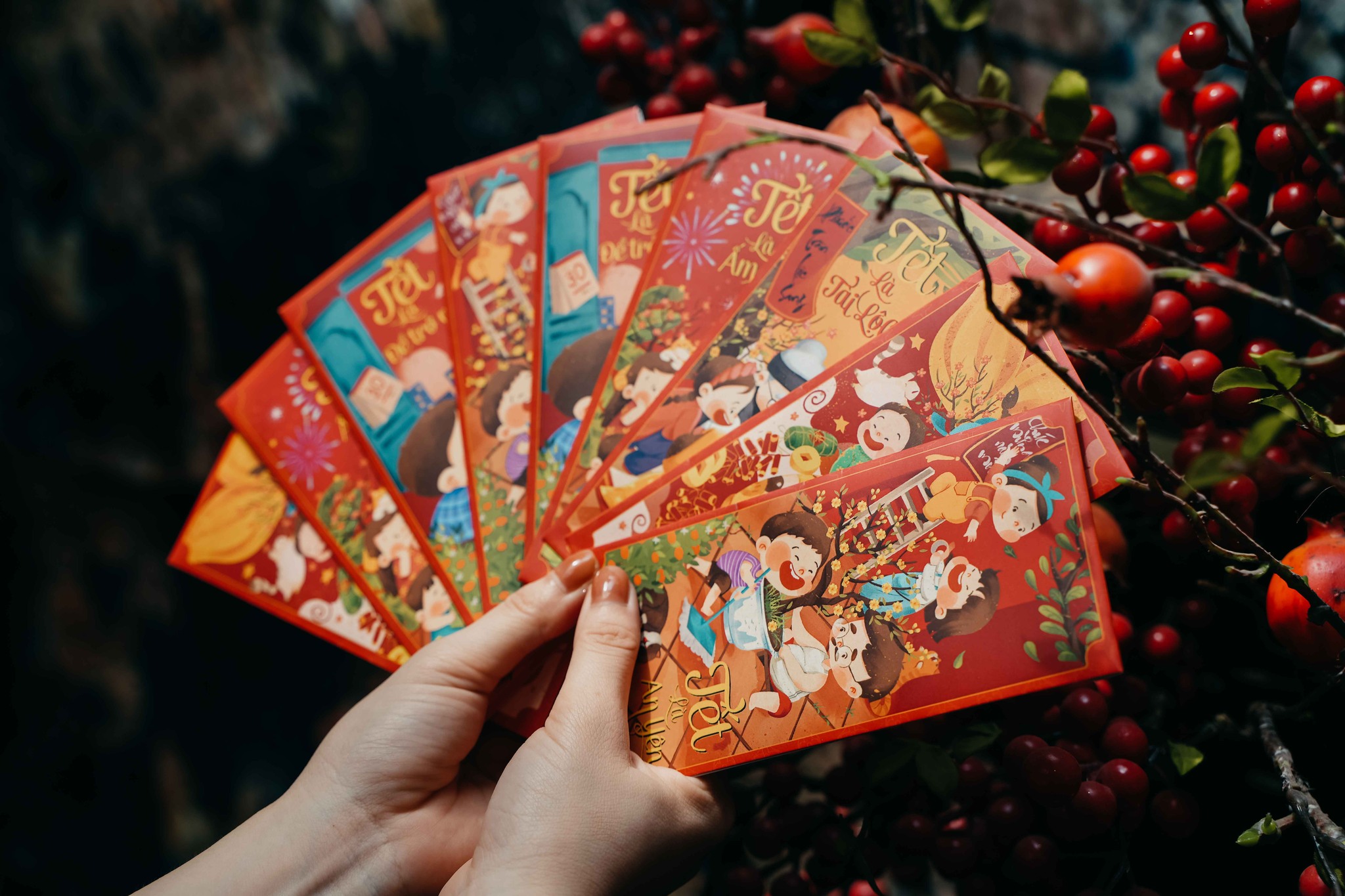 Set 10 bao lì xì tết nguyên đán quý mão mới 2023 - tết là