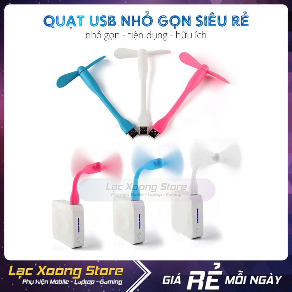 Quạt USB nhỏ gọn dễ thương siêu mát | Cắm các cổng USB máy tính cốc sạc hoặc sạc dự phòng đều được