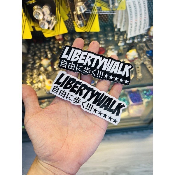 Tem logo sticker Libertywalk trắng đen trang trí xe máy laptop điện thoại