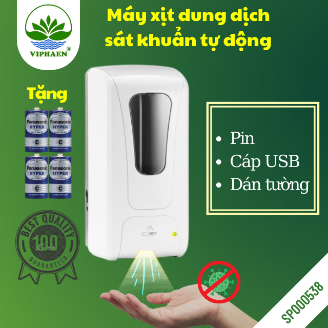 Máy xịt dung dịch sát khuẩn tay cảm ứng tự động, Máy xịt cồn tự động treo tường, máy nhả cồn không chạm