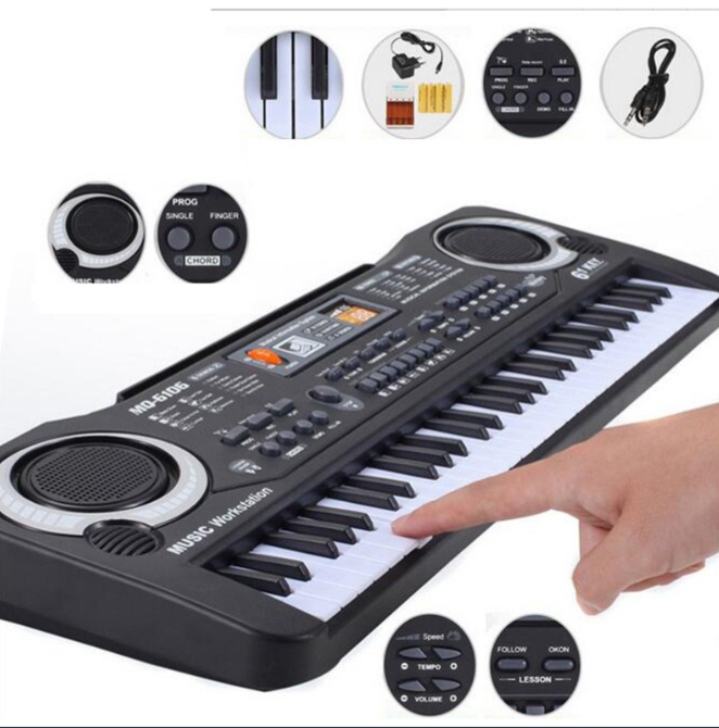 TĐàn piano điện tử 61 phím tặng kèm Micro ,Đàn điện organ cho bé.
