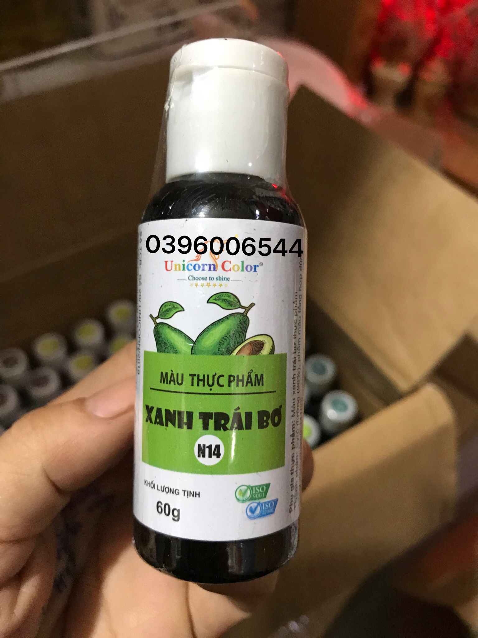 Màu siro Unicorn xanh trái bơ 60g