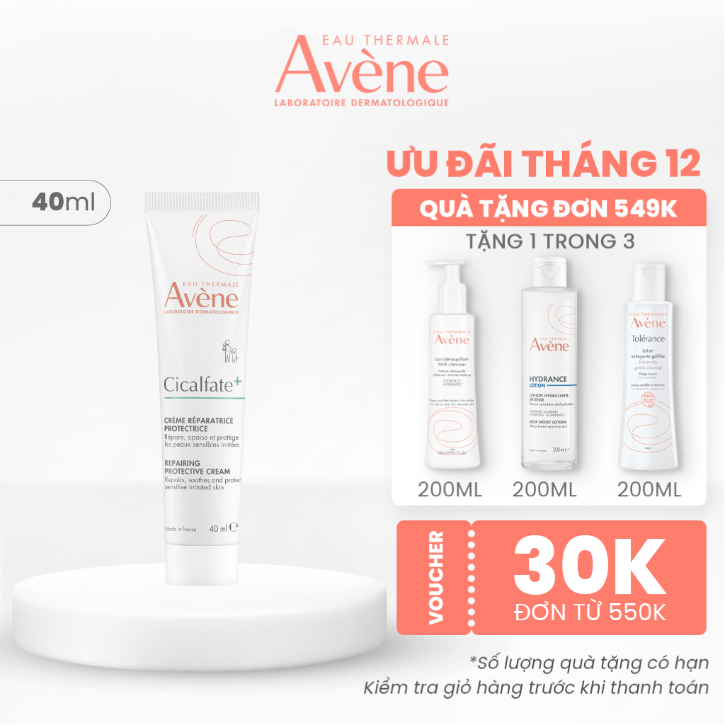 Kem phục hồi Eau Thermale Avène CICALFATE+ Repairing Protective Cream giúp làm lành da làm dịu tổn thương trên da 40ml