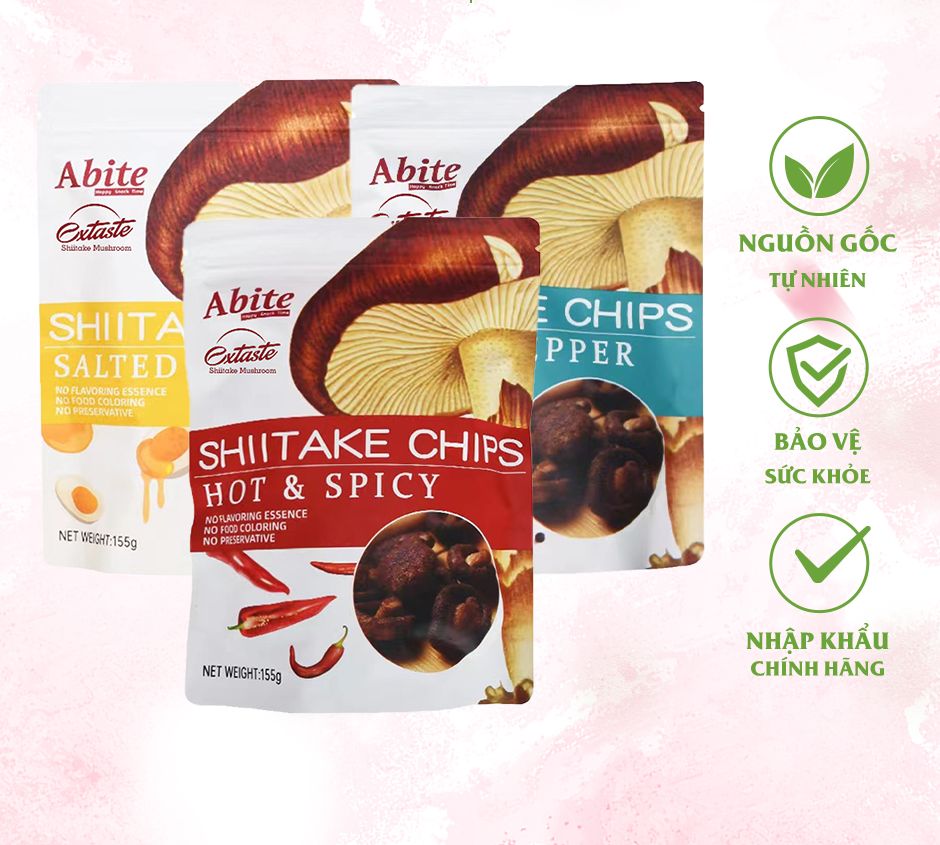 Nấm đông cô sấy giòn DJ&A Shiitake Mushroom Crisps, Extaste Shiitake Mushroom 155g vị trứng muối, vị tiêu và vị ớt cay - Nội địa Australia