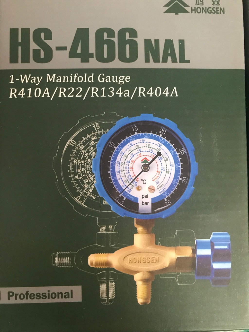 Đồng hồ gas đơn honsen hs_466 nal áp thấp, đo áp suất gas honsen hs_466nal