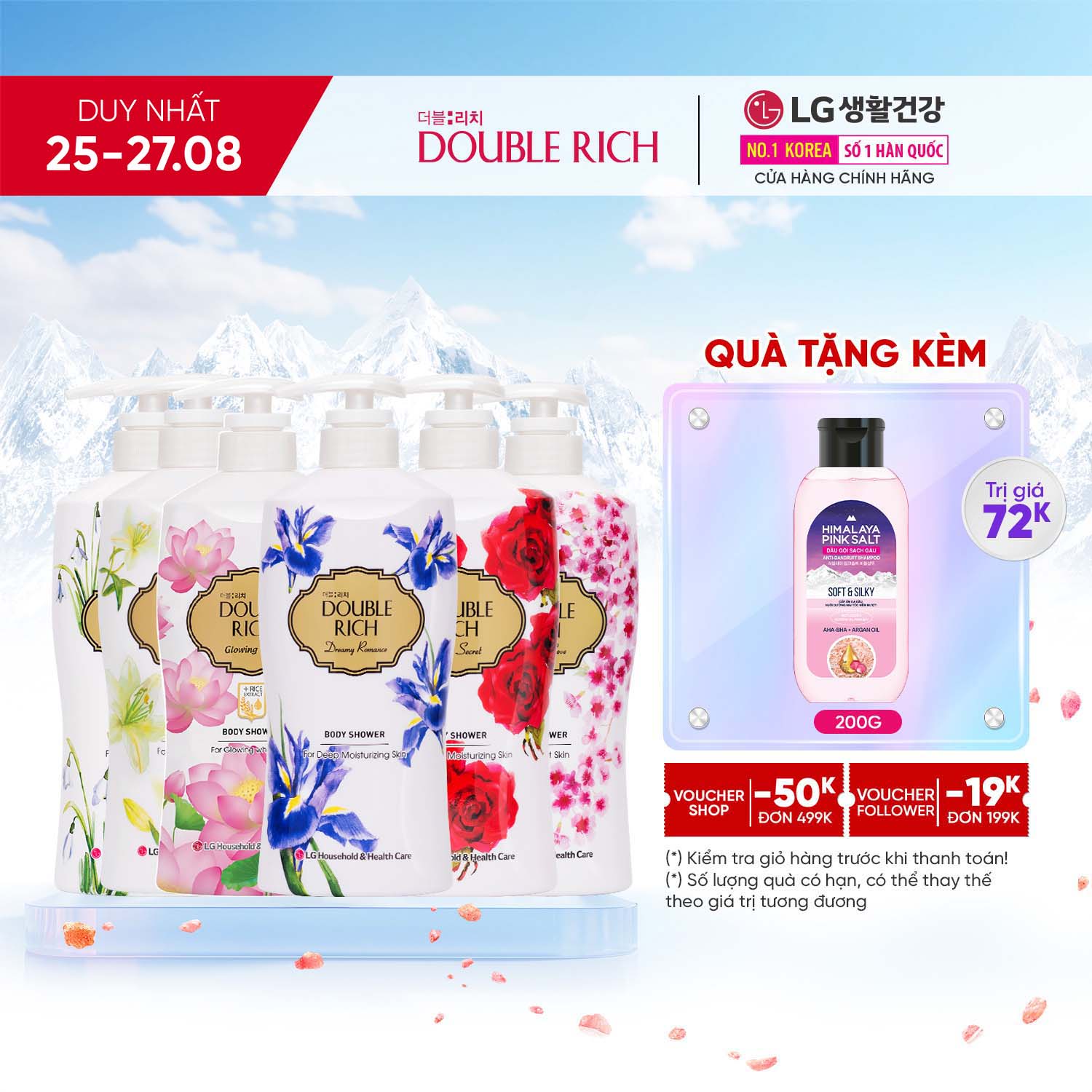 Sữa tắm Double Rich hương hoa chiết xuất từ thiên nhiên 550ml