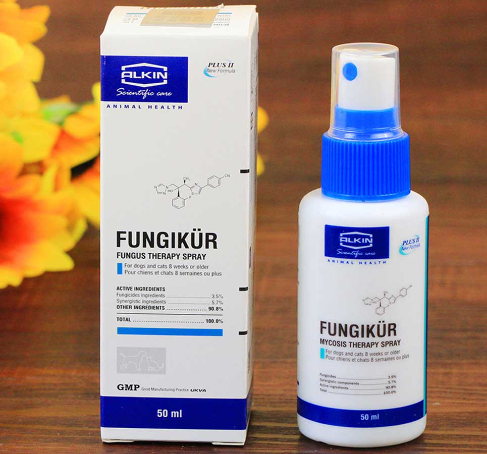 Alkin fungikur - chai xịt nấm ngoài da cho thú cưng