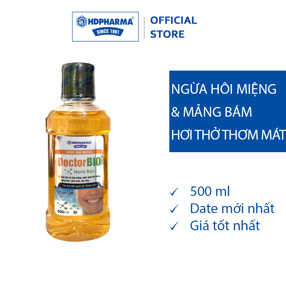 Nước súc miệng doctorbio nano bạc - kháng khuẩn, ngừa hôi miệng, mảng bám, sâu răng