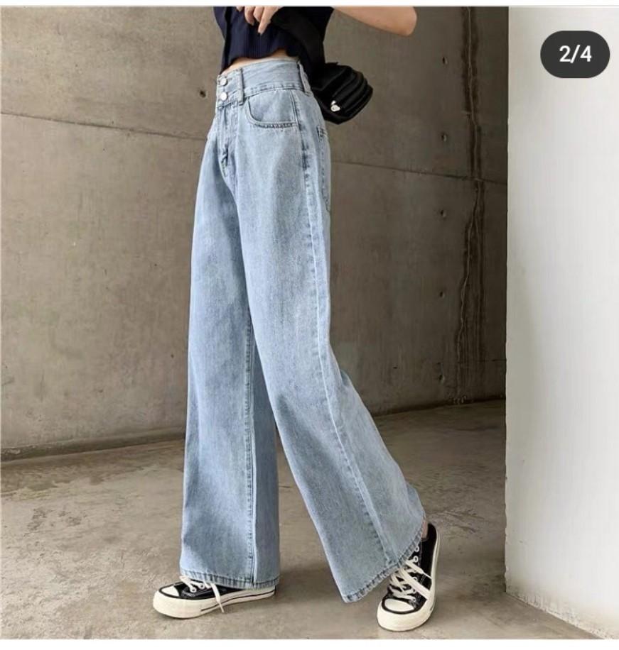 [HCM][ SIÊU PHẨM HOT!! ] QUẦN JEAN ỐNG RỘNG NỮ CAO CẤP NITI LAI TUA 2 NÚT ĐỨNG CỰC HOT-NL5820