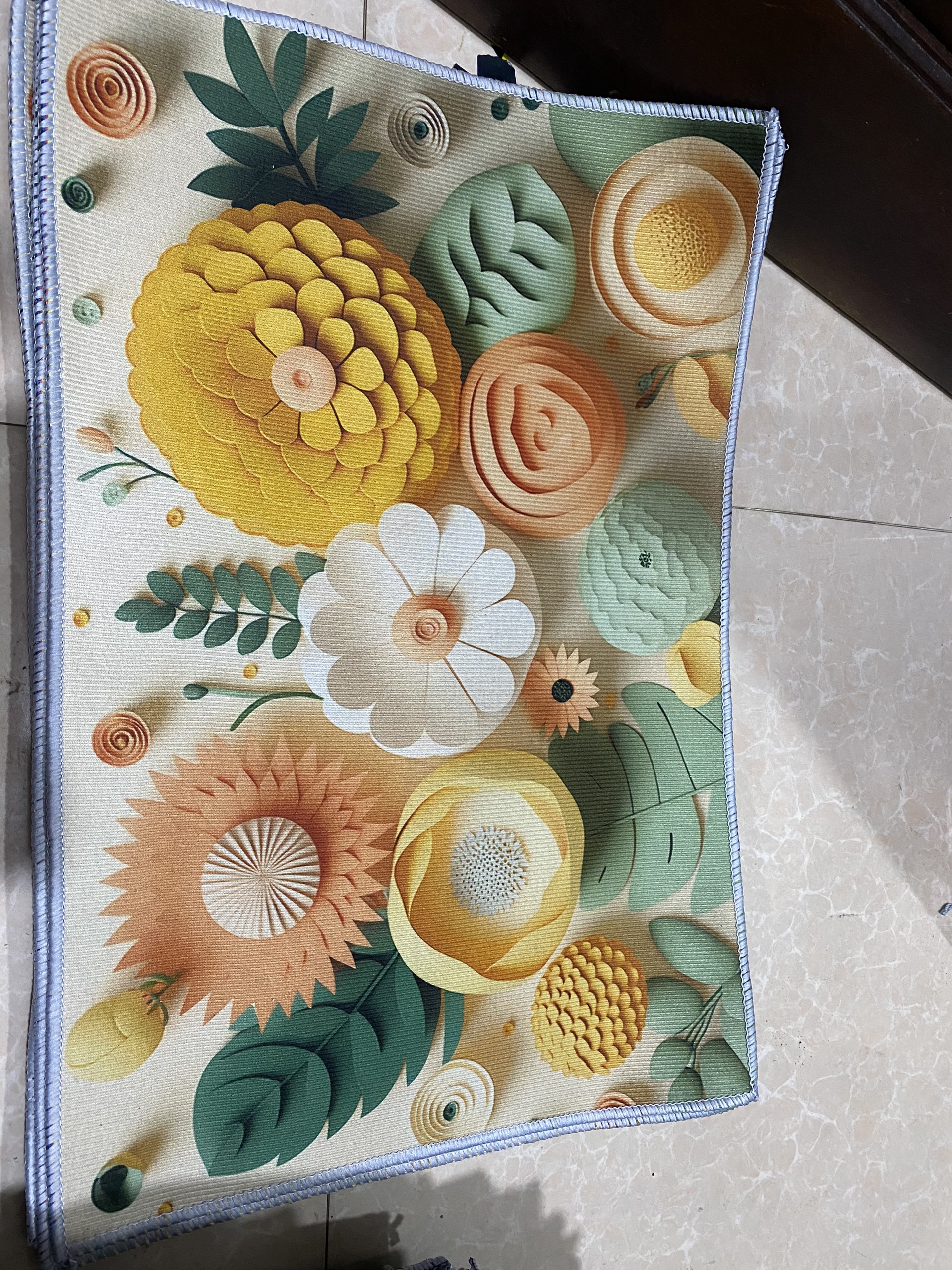 Thảm Lau Chân Bali Dạng Nỉ In Họa Tiết Dạng 5D Phong Cách Hội Họa, Thảm Chùi Chân - Kích Thước 40cm x 60cm dieulinhshop