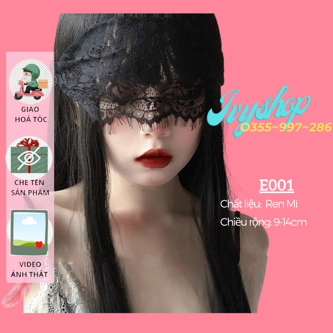 Phụ kiện cosplay: bịt mắt sexy chất ren huyền bí - mã e001 - màu đen/trắng