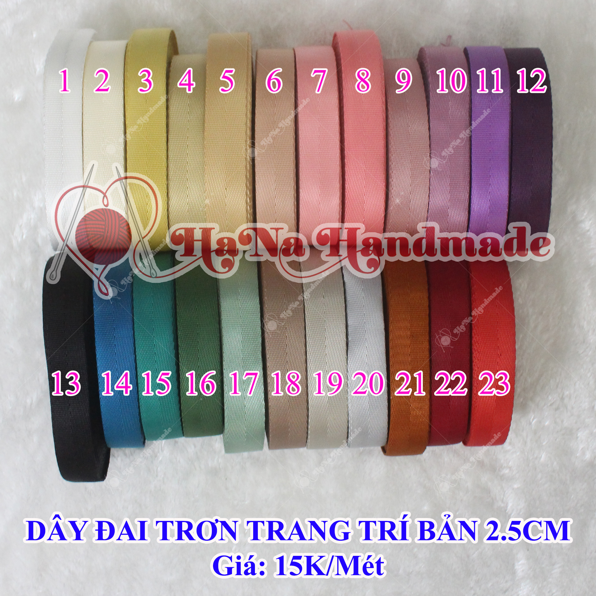 Dây đai trơn trang trí bản 2.5cm