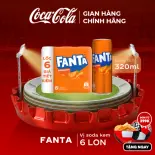 [SIÊU SALE ] Lốc 6 Lon Nước Giải Khát Có Gas Fanta Hương Cam 320ml/Lon Sale 25.06 Coca-Cola Chính Hãng_LD
