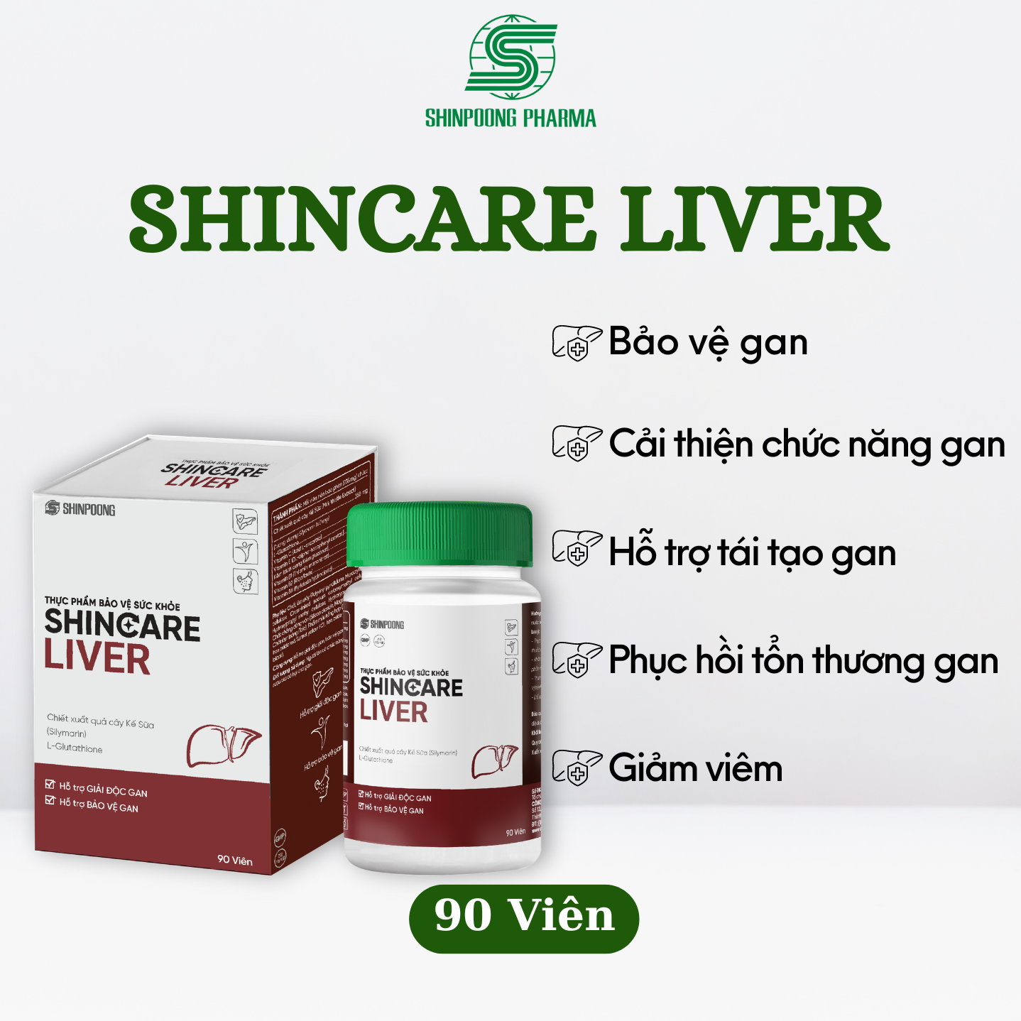 (Hộp 90V) Viên Uống SHINCARE LIVER Hỗ trợ Giải Độc Gan, Bảo Vệ, Tăng Cường Chức Năng Gan - SHINPOONG PHARMA