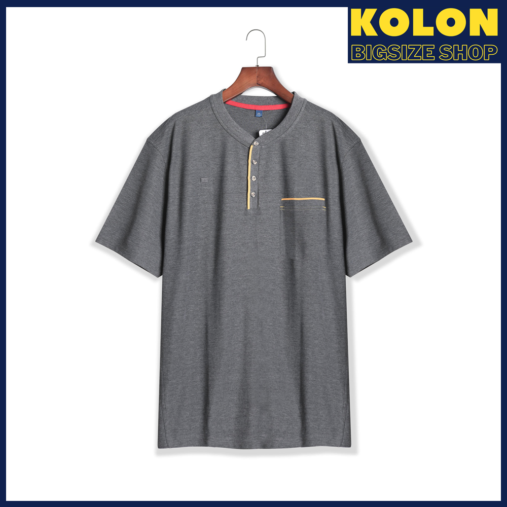 (Size lớn 120kg) Áo Polo, Áo thun nam cổ trụ ngắn tay vải mềm cotton xuất xịn - KOLON Big Size