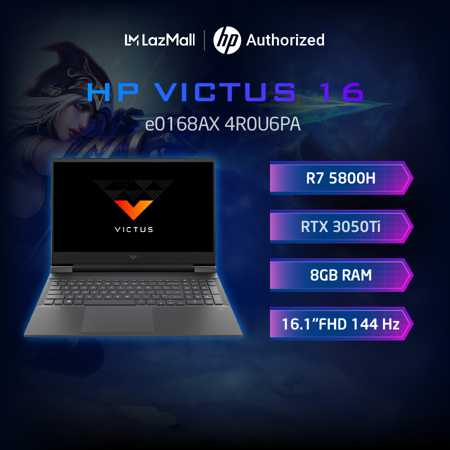 [Giảm 2Tr đơn 17Tr] Laptop HP Victus 16-e0168AX 4R0U6PA R7-5800H| 8GB| 512GB| RTX 3050Ti| Win 10