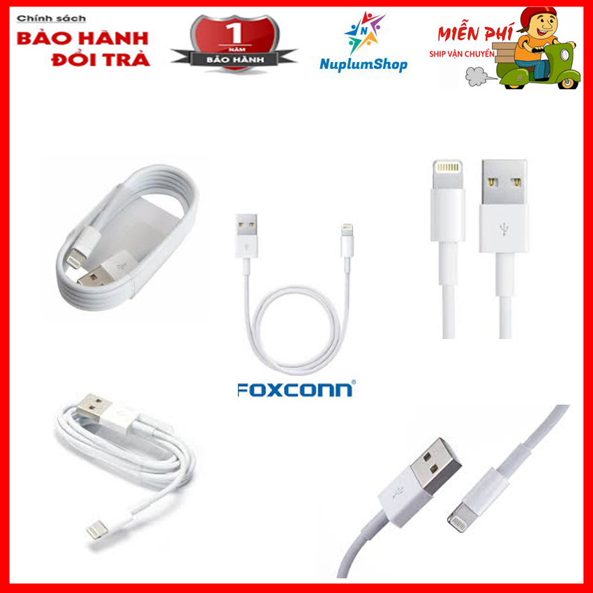 [HCM]Dây cáp sạc Lightning Iphone 5s 6s plus 7s plus 8 ... Chíp A12Foxcom Dùng Cho Các Dòng iphone 5678XXR-Nuplumshop