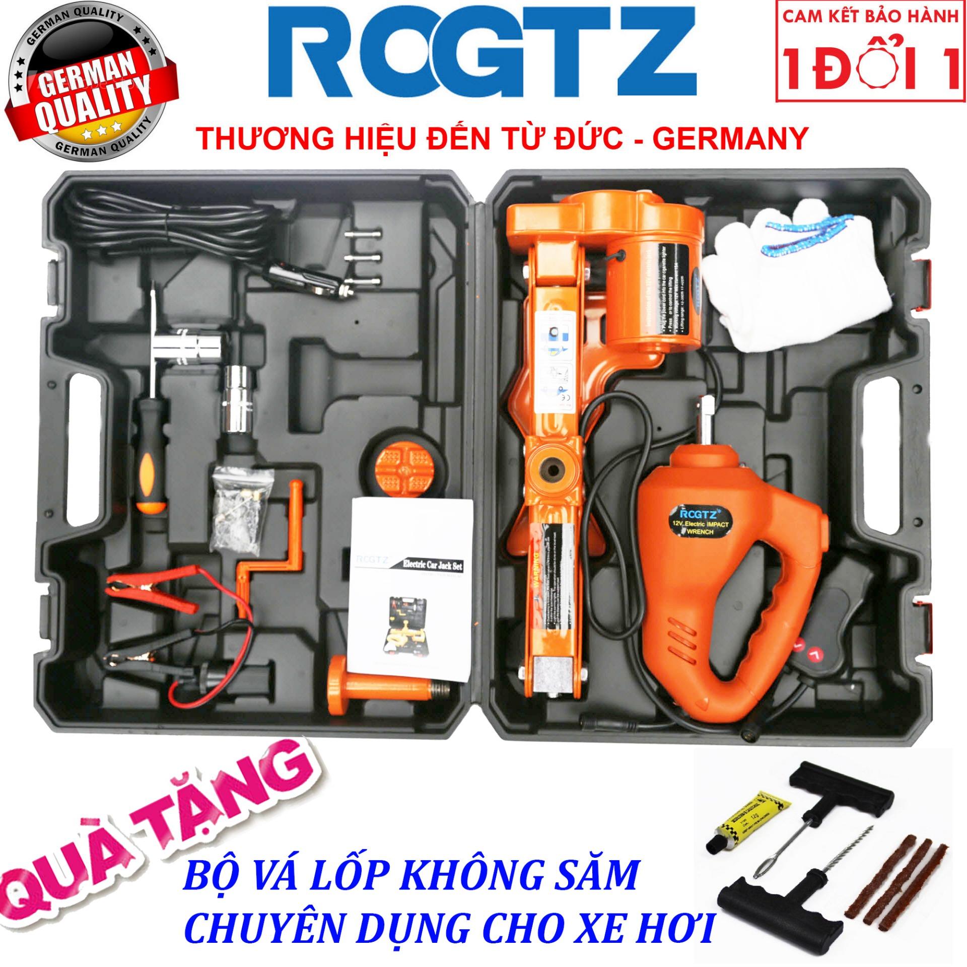 (ROGTZ - Thương hiệu đến từ Đức) Bộ kích và mở lốp 2 trong 1 chạy điện 12v - Con Đội Kích Lốp Nâng Gầm Xe Bằng Điện 12 Vol - Bộ kích gầm ô tô 12V - Con Đội Điện Nâng Gầm xe hơi - Máy bắn ốc + Tặng kèm bộ vá lốp chuyên dụng cho ô tô