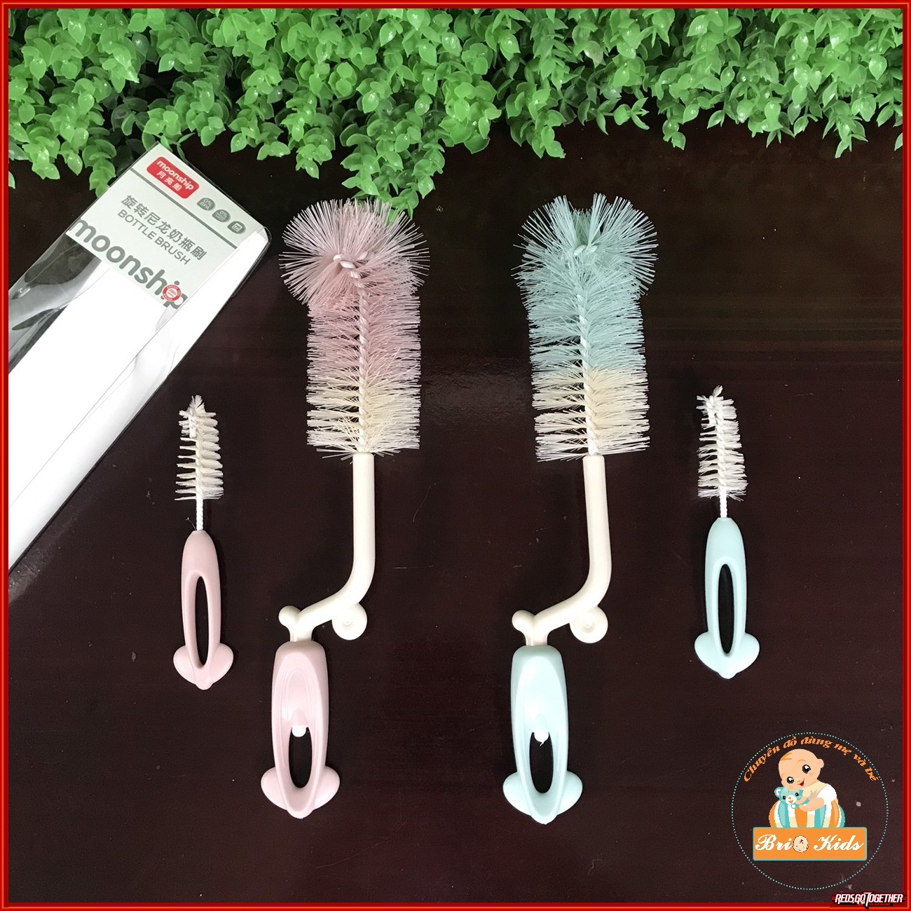Bộ cọ bình sữa và núm ti Moonship 2 chi tiết