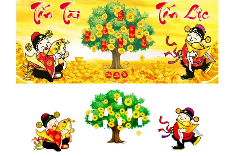 Tranh đính đá tấn tài tấn lộc yn5002
