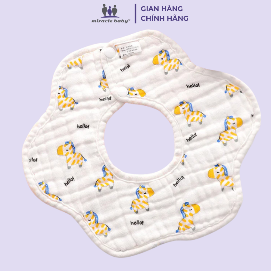 Yếm ăn dặm Muslin chất liệu Cotton mềm mại, thấm hút tốt và thân thiện với làn da bé