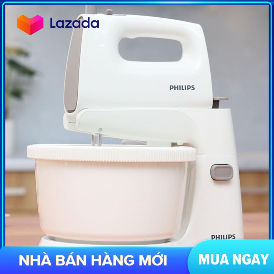 Máy đánh trứng Philips HR1559, sản phẩm được làm bằng thép không gỉ bền bỉ, an toàn, sản phẩm được bảo hành 12 tháng ( bảo hành điện tử)